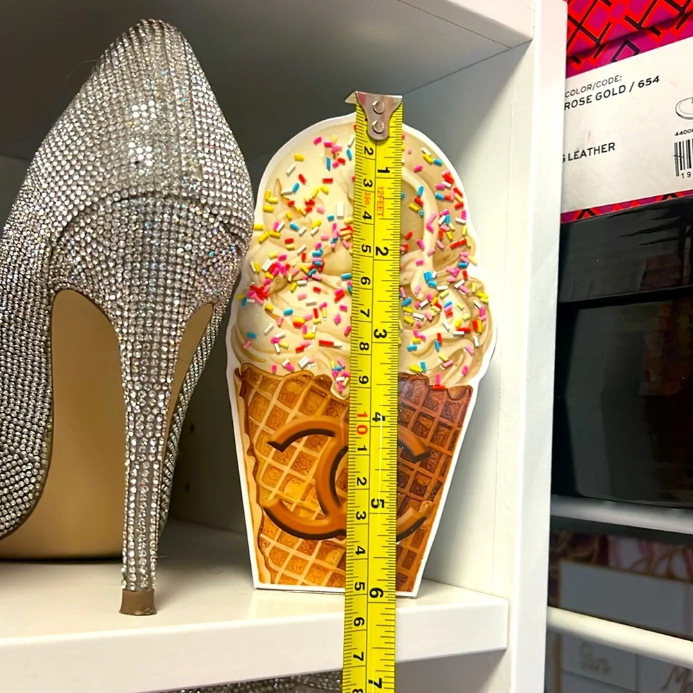 🍦 Chanel Ice Cream Cone Wall/Closet Decor Plaque – Girly Luxe Accent💕
